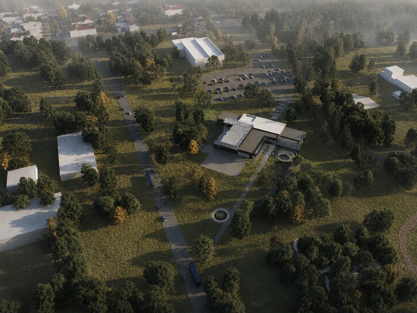 Vista aérea del Centro Tecnológico implantado en Parque Norte, San Rafael