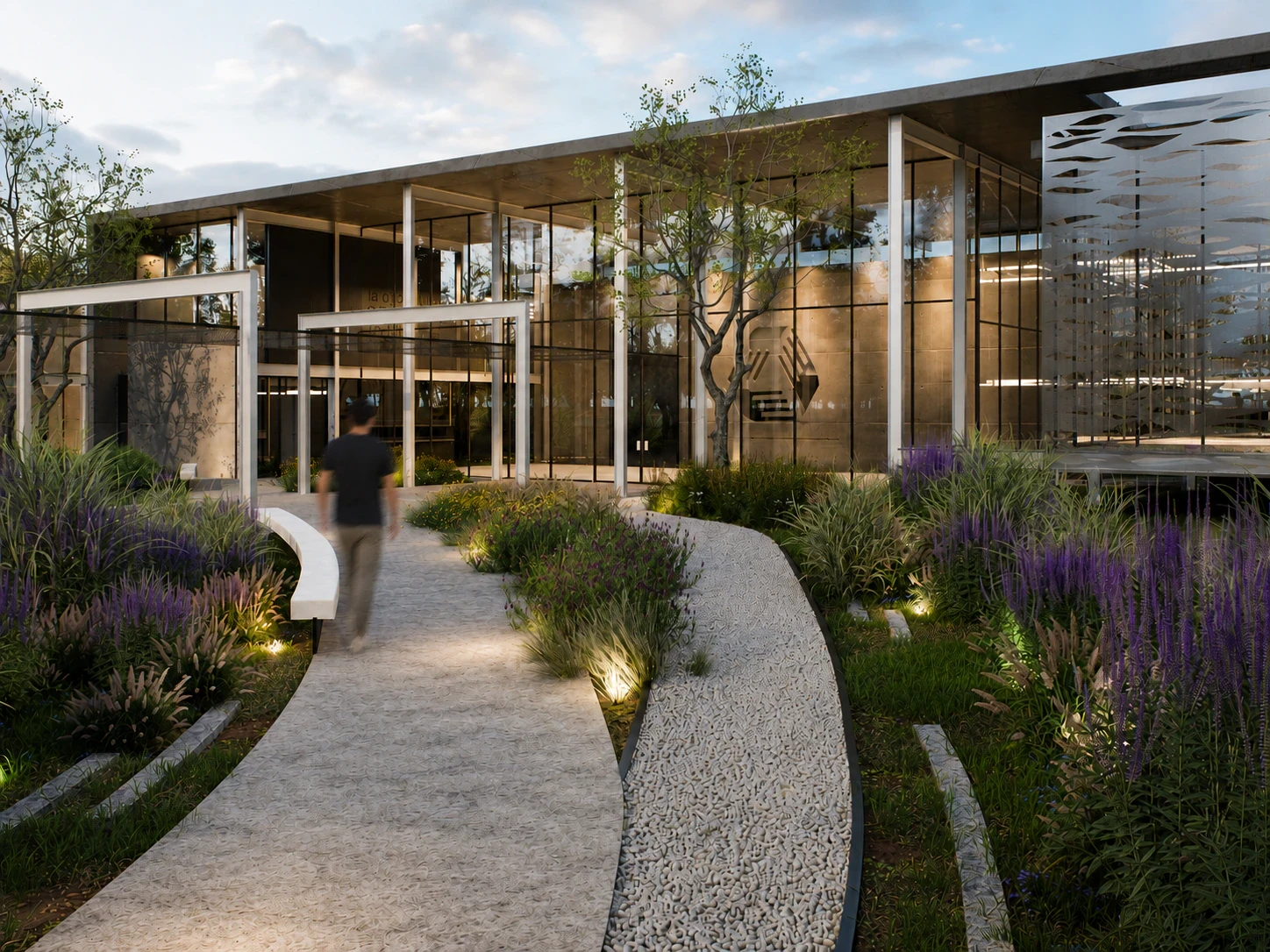 Render de los exteriores y el parque de aprendizaje, vista 5