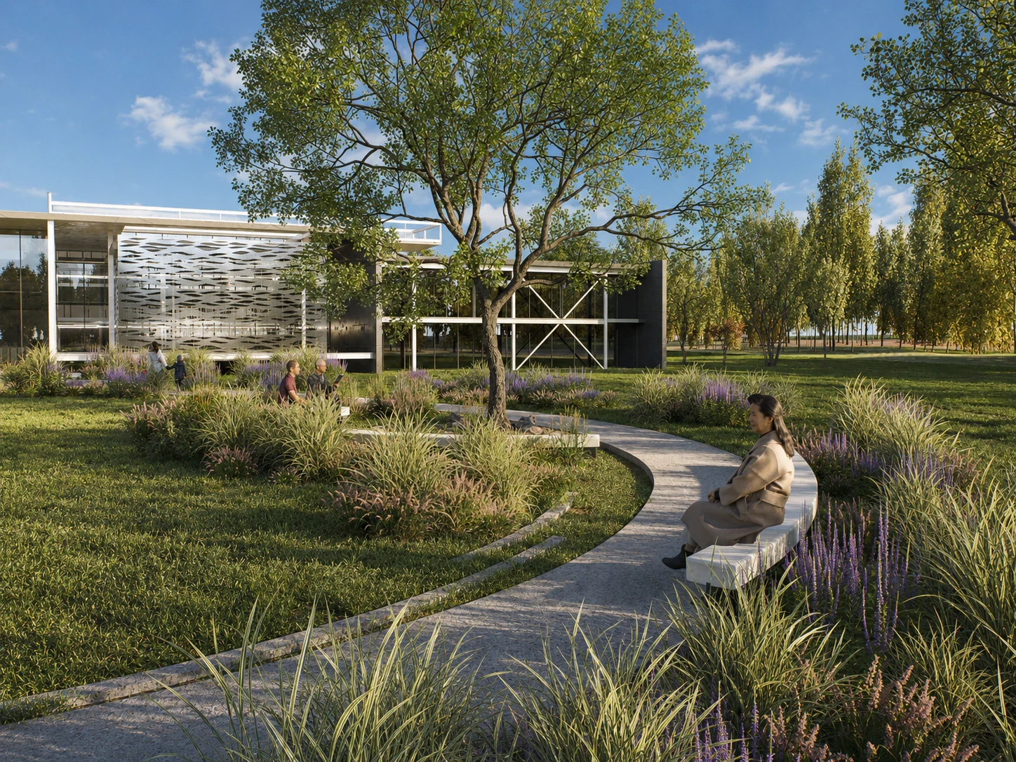 Render de los exteriores y el parque de aprendizaje, vista 7